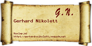 Gerhard Nikolett névjegykártya